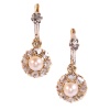 Vintage antique late Victorian earrings with rose cut diamonds and pearls